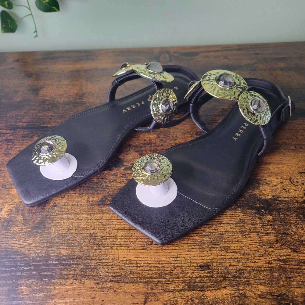 Katy Perry The Camie Gemstone Sandals Studded Square Toe Womens 9.5 NIB Chic - Picture 6 of 9